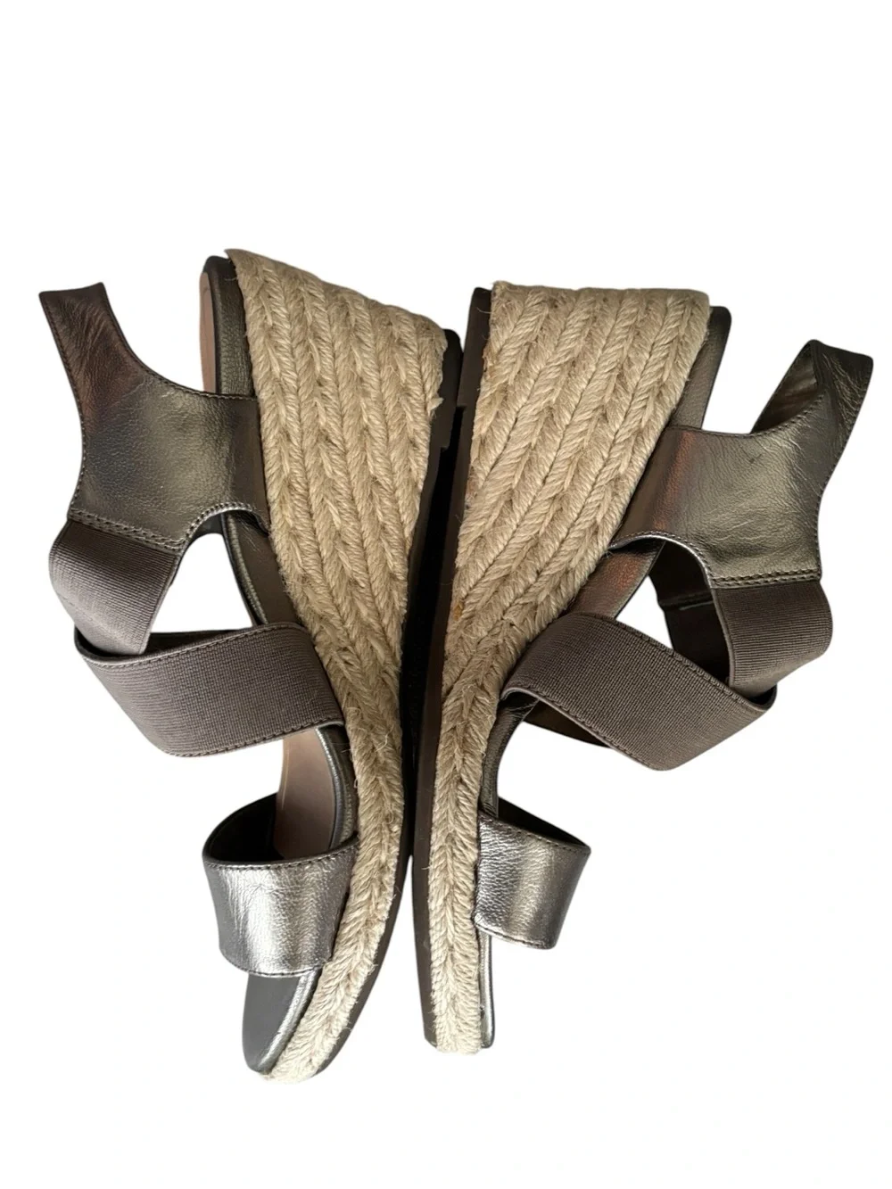 Vionic Tulum Ainsleigh wedge sandals, featuring a metallic bronze leather upper